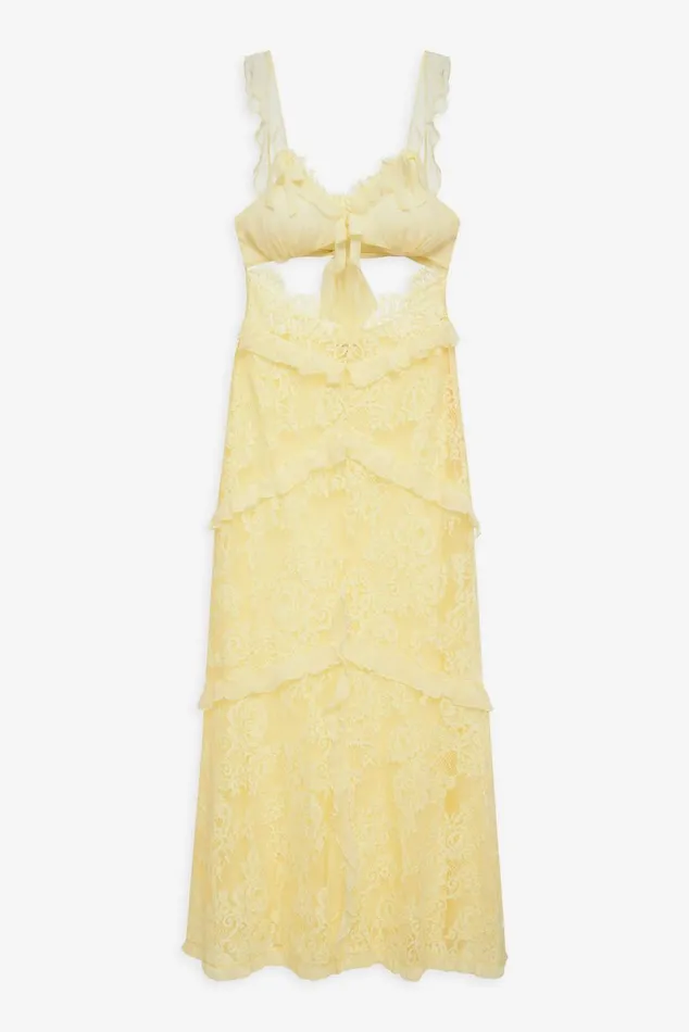 Women Dresses For Love and Lemons Milena Lace Maxi Dress Yellow Women Dresses For Love and Lemons Milena Lace Maxi Dress Yellow
