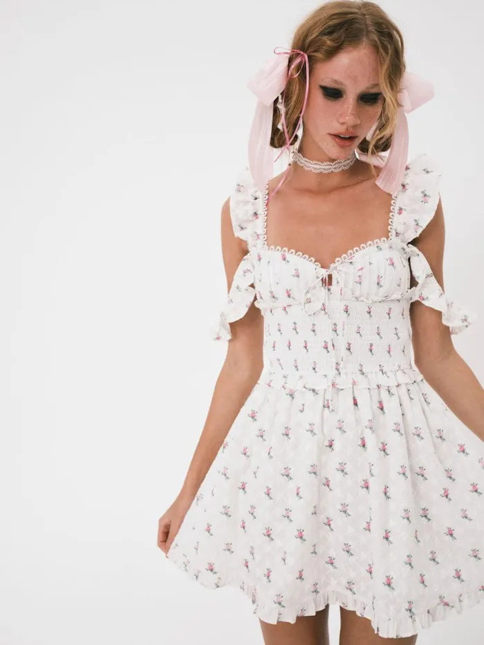 Women Dresses For Love and Lemons Palmero Mini Dress White Women Dresses For Love and Lemons Palmero Mini Dress White