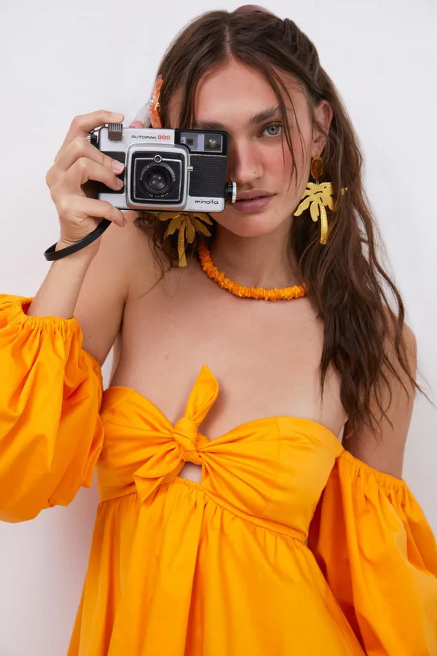 Women Dresses For Love and Lemons Saint Lucia Mini Dress Orange Women Dresses For Love and Lemons Saint Lucia Mini Dress Orange