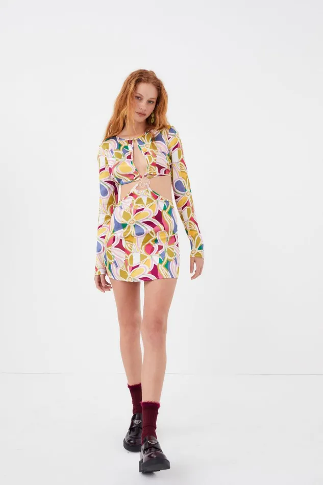 Women Dresses For Love and Lemons Thora Long Sleeve Mini Dress Green Women Dresses For Love and Lemons Thora Long Sleeve Mini Dress Green