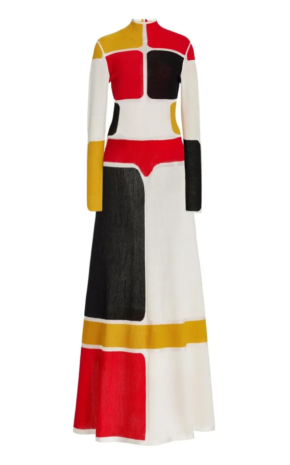 Women Dresses Gabriela Hearst Aldor Knit Dress In Multi Merino Wool Cashmere