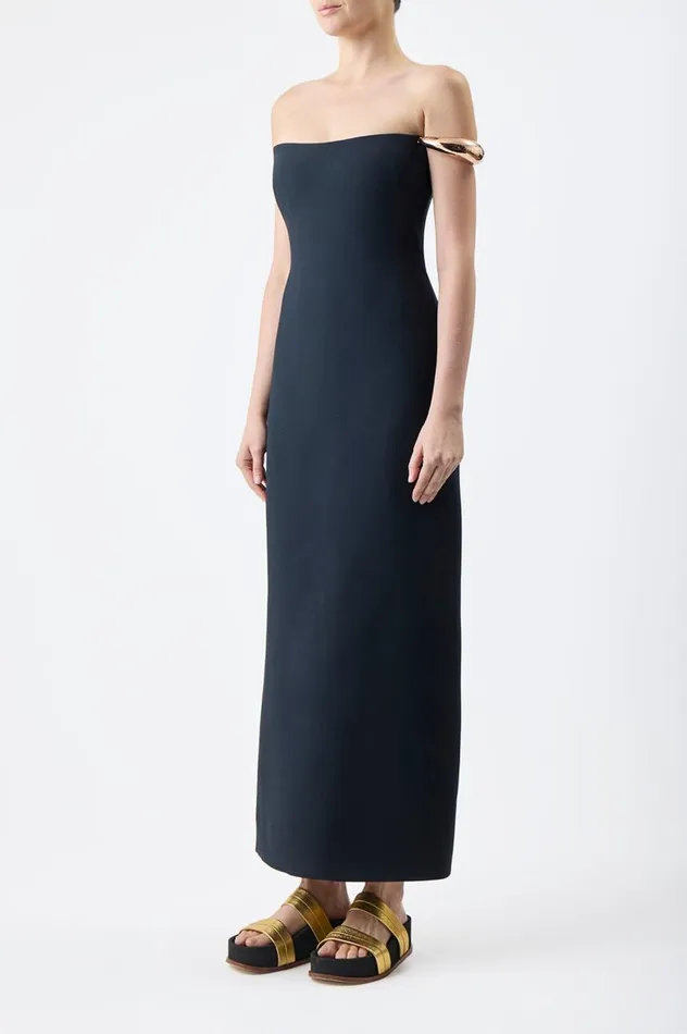 Women Dresses Gabriela Hearst Anica Dress In Black Wool Silk Cady