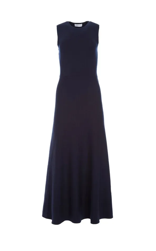 Women Dresses Gabriela Hearst Doria Knit Dress In Navy Merino Wool Cashmere