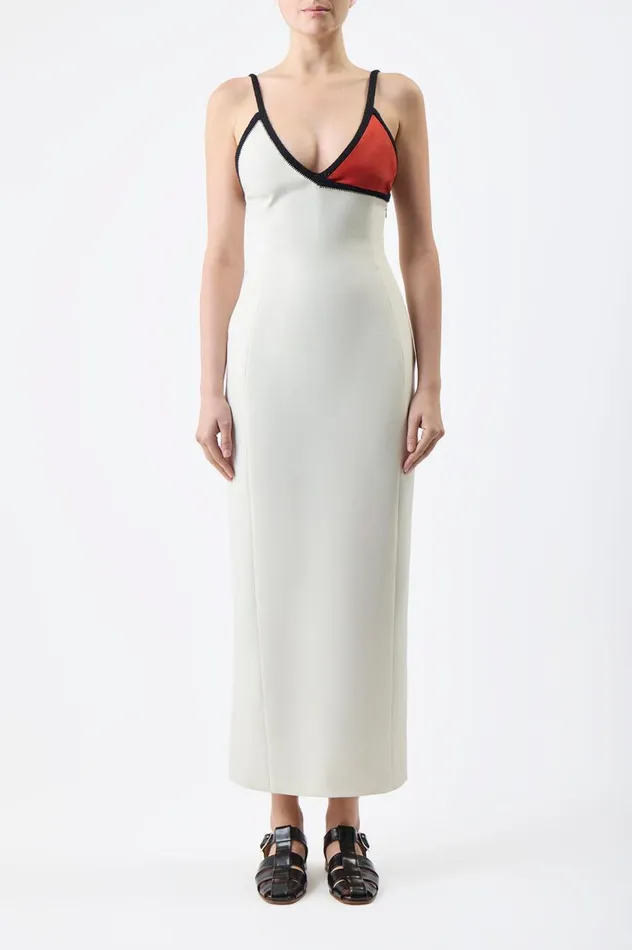 Women Dresses Gabriela Hearst Edina Dress In Ivory DoubleFace Wool Crepe