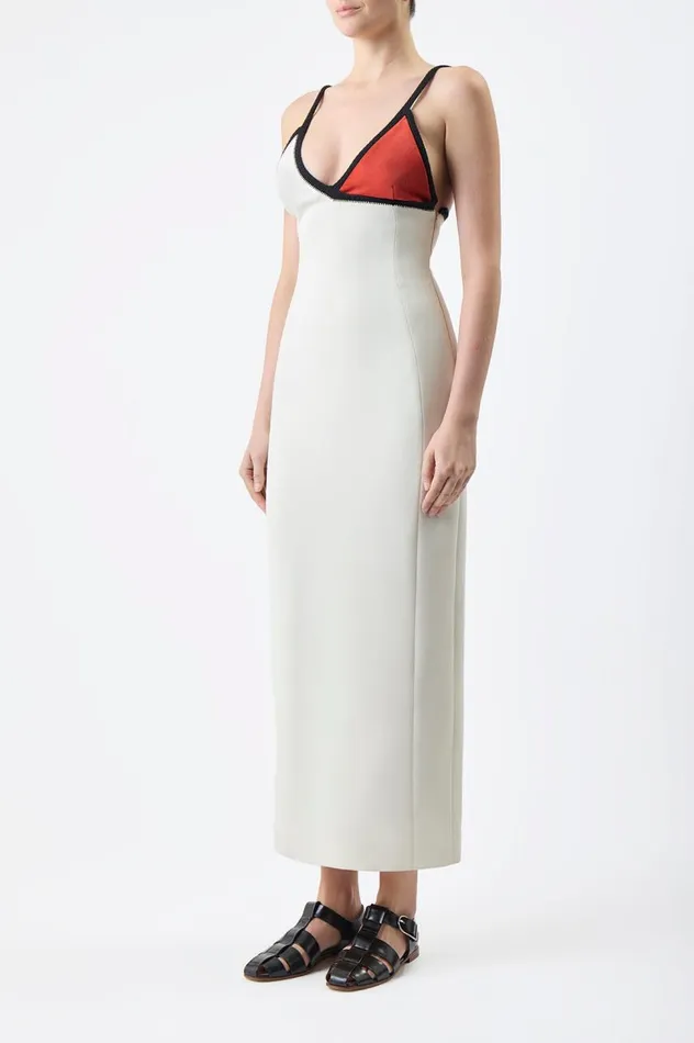 Women Dresses Gabriela Hearst Edina Dress In Ivory DoubleFace Wool Crepe