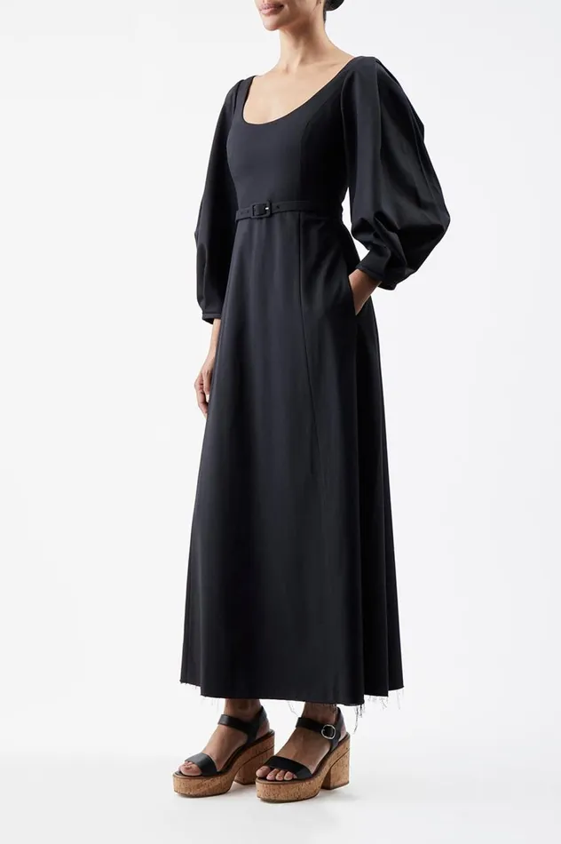 Women Dresses Gabriela Hearst Mena Dress In Black Washed Silk