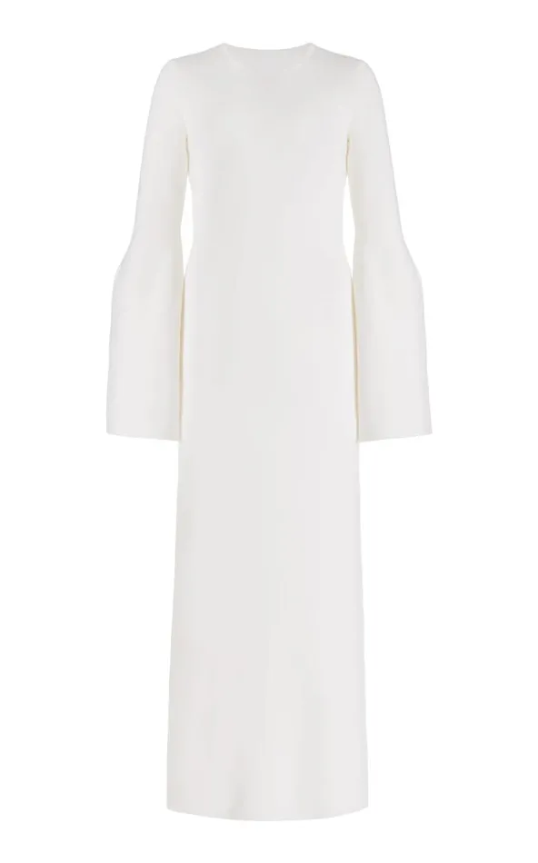 Women Dresses Gabriela Hearst Palanco Knit Dress In White Merino Wool Cashmere