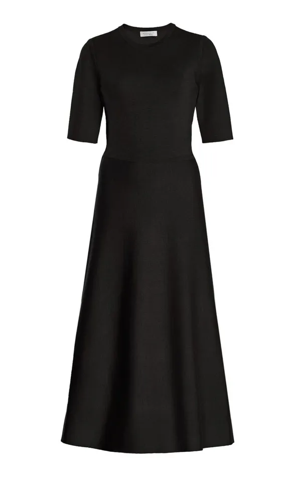 Women Dresses Gabriela Hearst Seymore Knit Dress In Black Merino Wool Cashmere