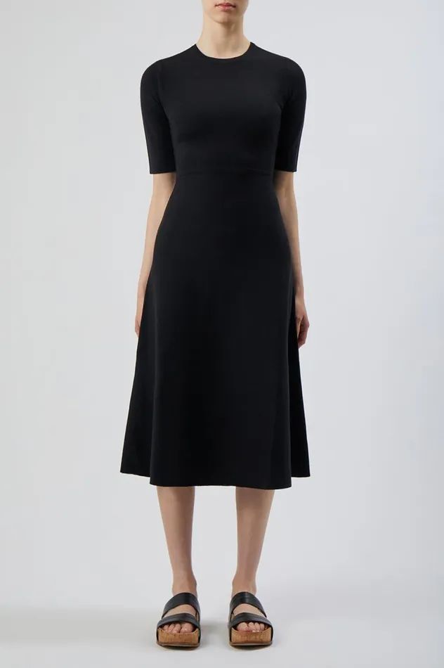 Women Dresses Gabriela Hearst Seymore Knit Dress In Black Merino Wool Cashmere