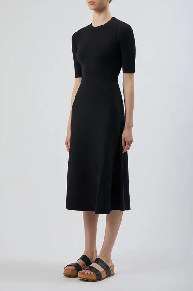 Women Dresses Gabriela Hearst Seymore Knit Dress In Black Merino Wool Cashmere