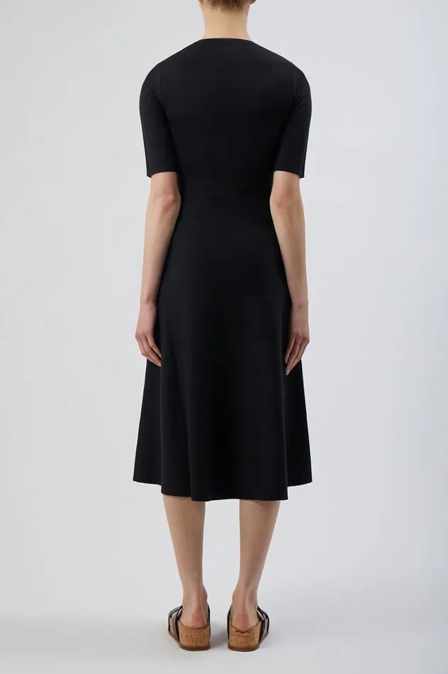 Women Dresses Gabriela Hearst Seymore Knit Dress In Black Merino Wool Cashmere