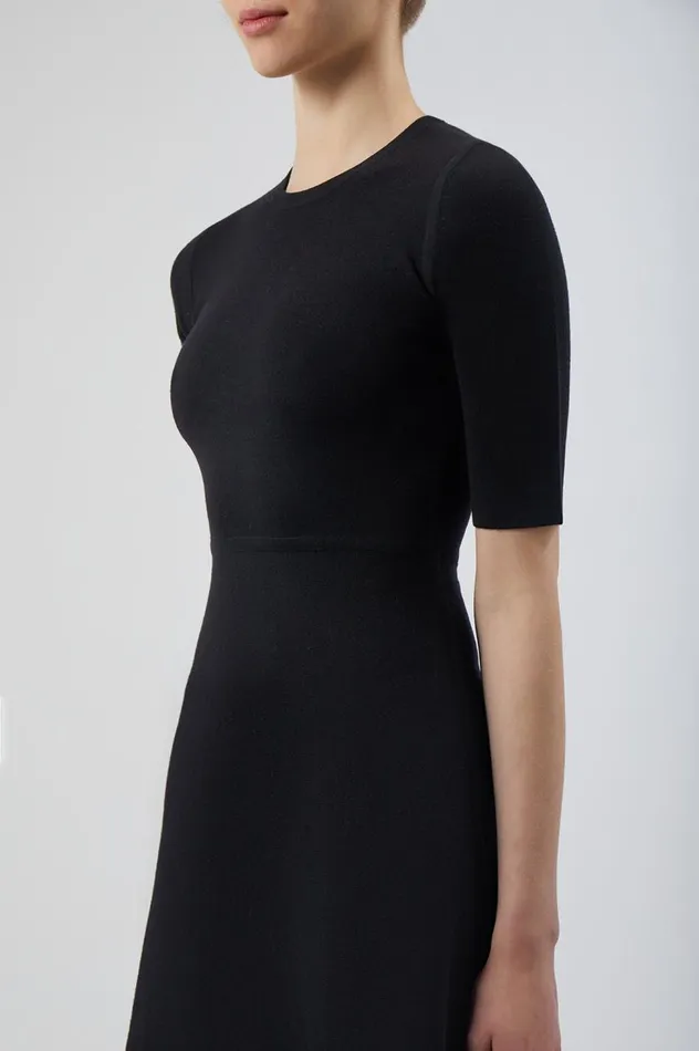 Women Dresses Gabriela Hearst Seymore Knit Dress In Black Merino Wool Cashmere