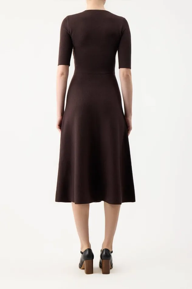 Women Dresses Gabriela Hearst Seymore Knit Dress In Chocolate Merino Wool Cashmere