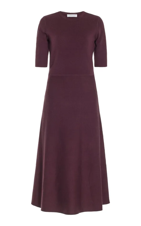 Women Dresses Gabriela Hearst Seymore Knit Dress In Deep Bordeaux Merino Wool Cashmere