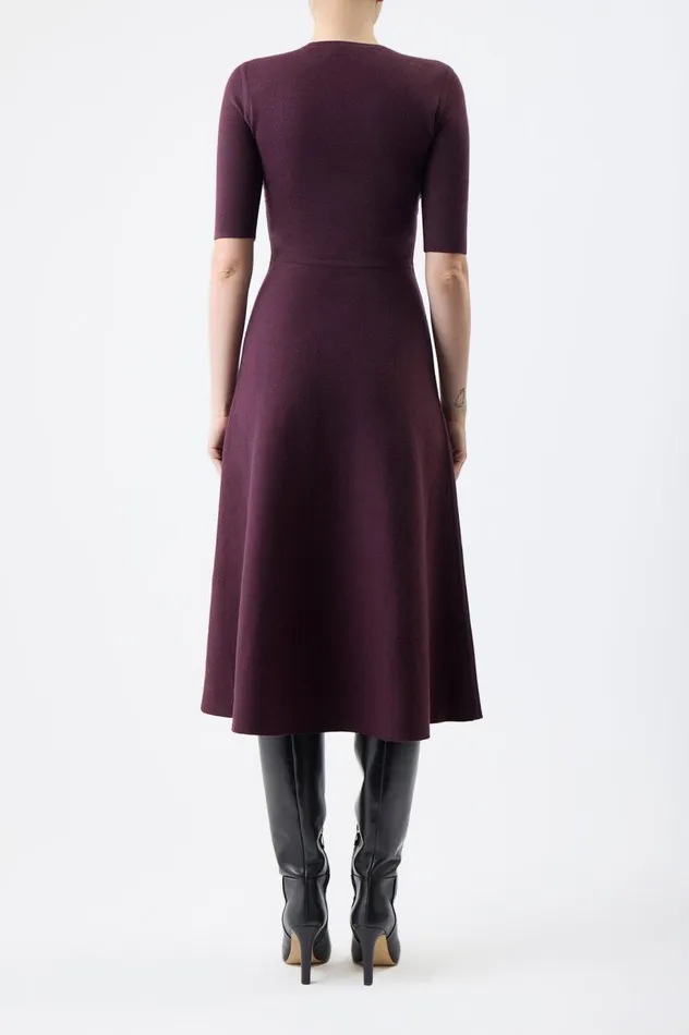 Women Dresses Gabriela Hearst Seymore Knit Dress In Deep Bordeaux Merino Wool Cashmere