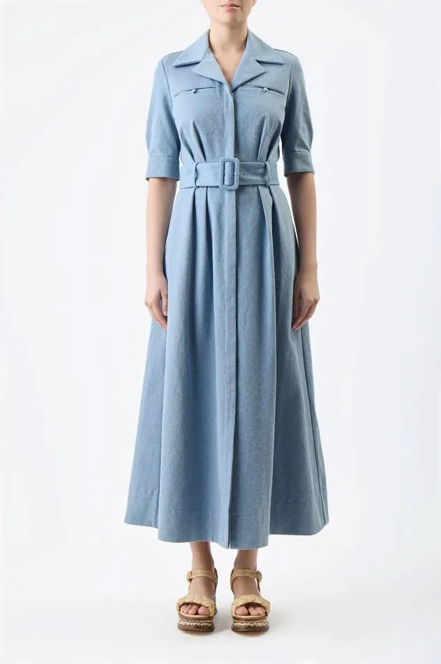 Women Dresses Gabriela Hearst Simone Shirtdress In Light Blue Upcycled Denim