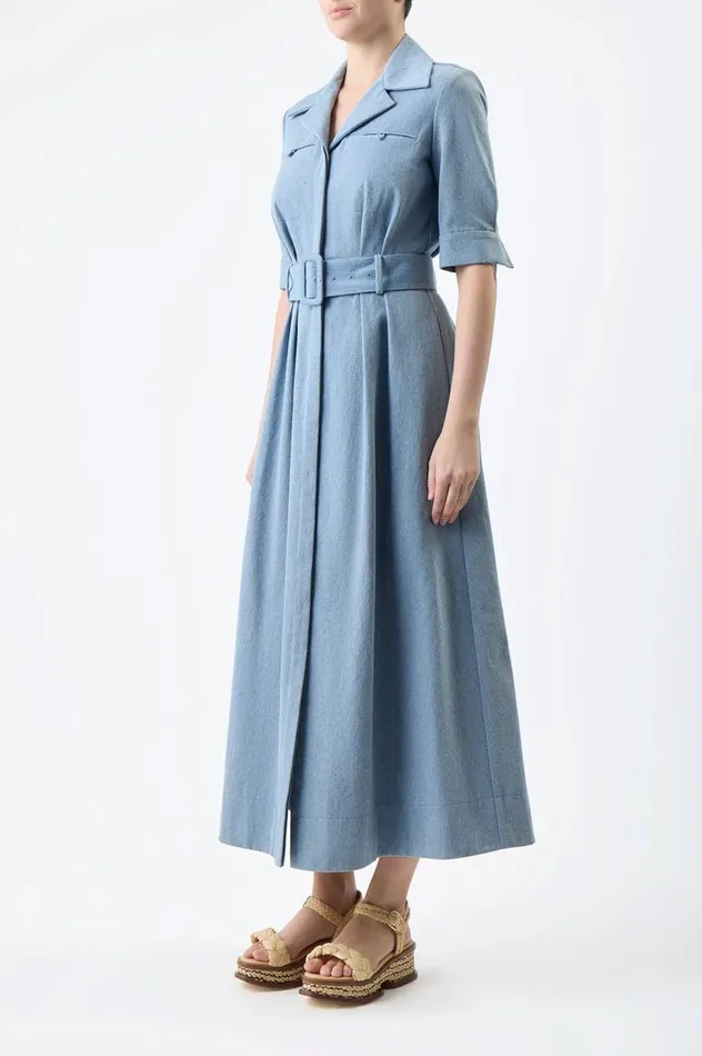 Women Dresses Gabriela Hearst Simone Shirtdress In Light Blue Upcycled Denim