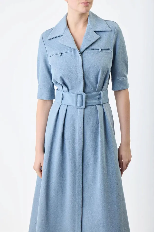 Women Dresses Gabriela Hearst Simone Shirtdress In Light Blue Upcycled Denim