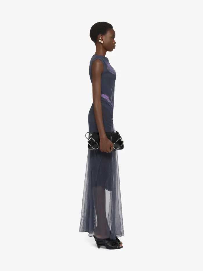 Women Dresses Givenchy Dress In Floral Dvor Satin Jersey Blackpurple