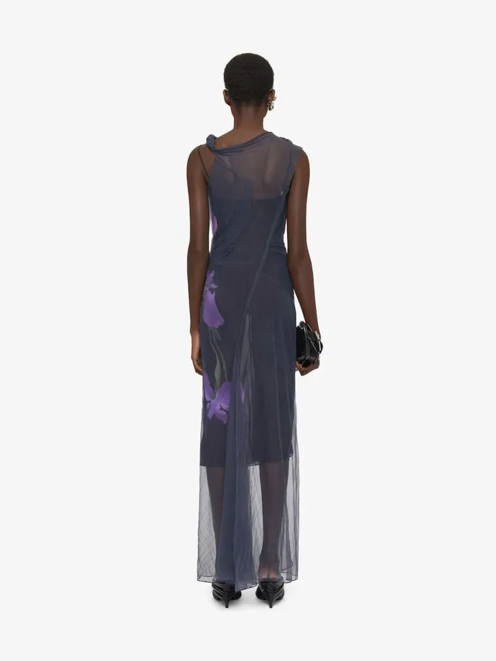 Women Dresses Givenchy Dress In Floral Dvor Satin Jersey Blackpurple