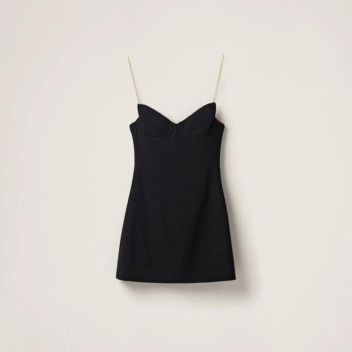 Women Dresses Miu Miu Stretch Boucl Minidress Black