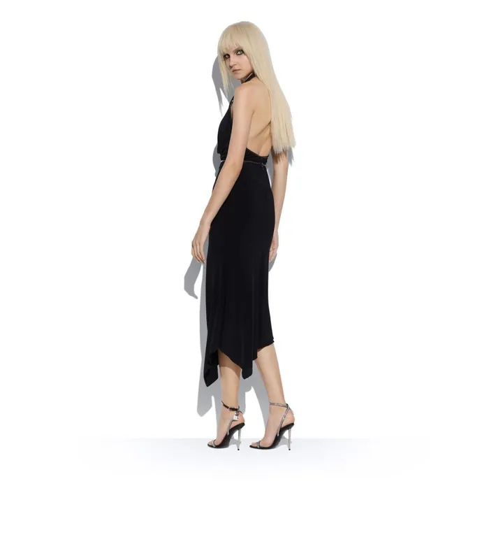Women Dresses Tom Ford Glossy Viscose Jersey Convertible Dress Black Women Dresses Tom Ford Glossy Viscose Jersey Convertible Dress Black