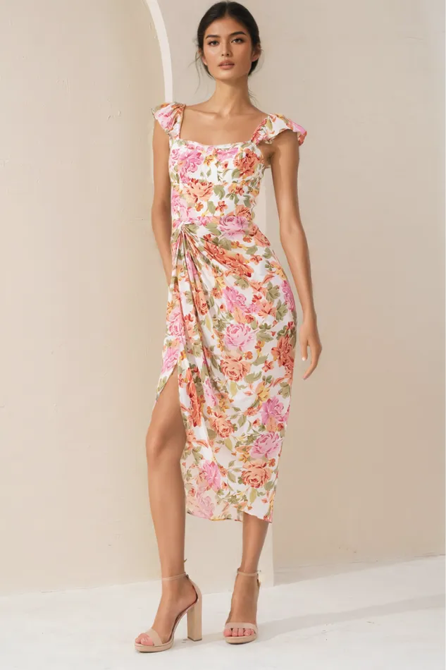 Women Dresses YUMI KIM BARLOW DRESS Party Floral Midi Dress Dreamland Garden