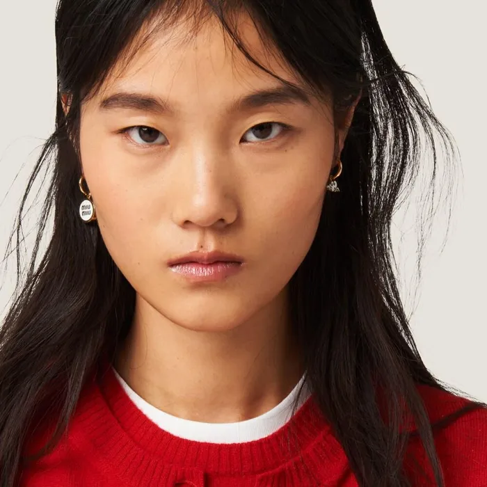 Women Earrings Miu Miu Set Of Metal Earrings White Women Earrings Miu Miu Set Of Metal Earrings White