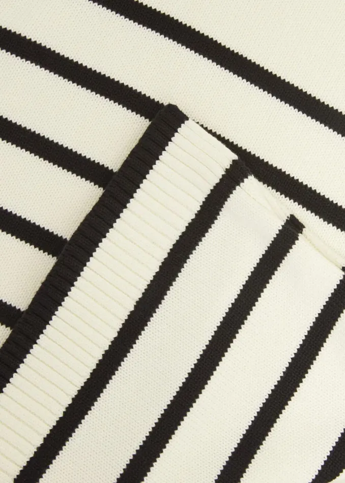 Women Eastnor Cotton Stripe Jumper Ivory Black Hobbs Jumpers and Cardigans