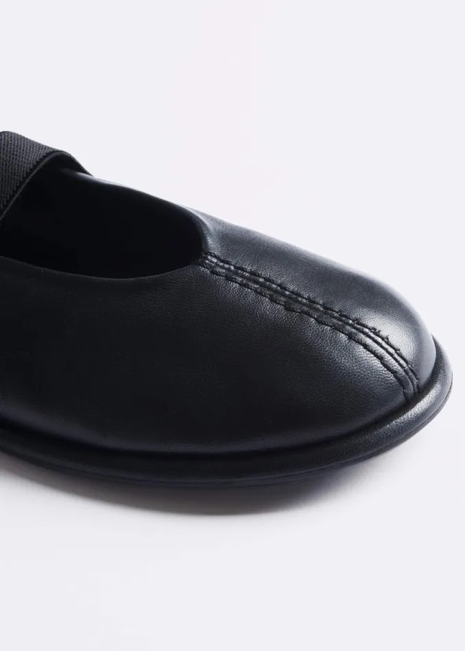 Women Elasticated Strap Mary Jane Black MEEM