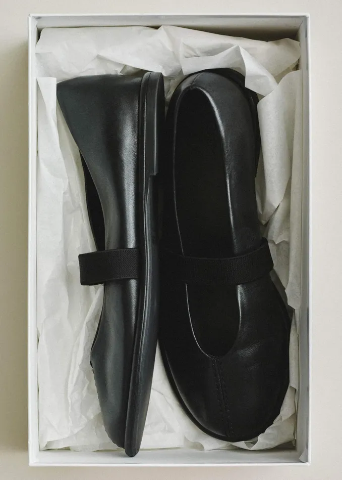 Women Elasticated Strap Mary Jane Black MEEM