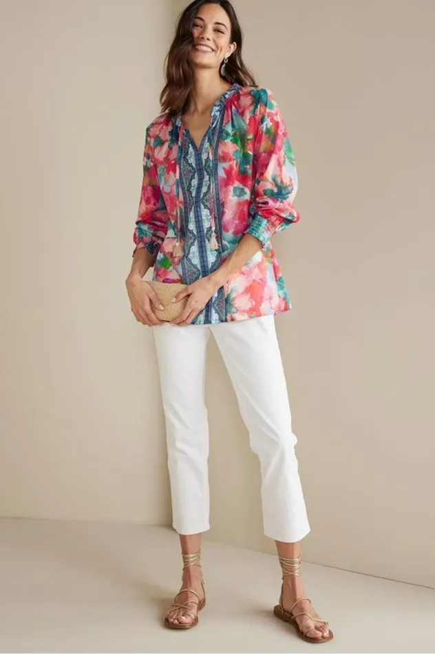 Women Evalina Top Pink Ranunculus Soft Surroundings Tops Women Evalina Top Pink Ranunculus Soft Surroundings Tops