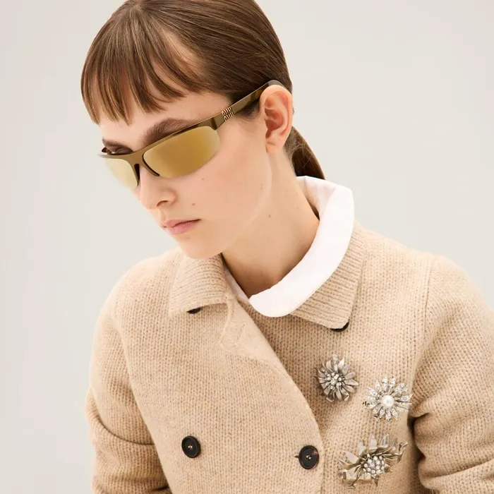 Women Eyewear Miu Miu Miu Miu Runway Sunglasses Browngold Lenses Women Eyewear Miu Miu Miu Miu Runway Sunglasses Browngold Lenses