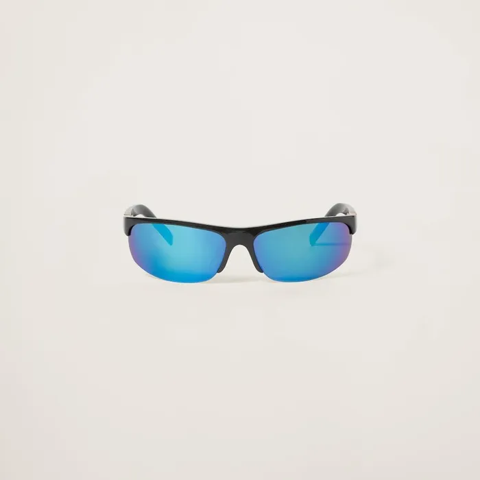 Women Eyewear Miu Miu Miu Miu Runway Sunglasses Mirrored Cyan Lenses