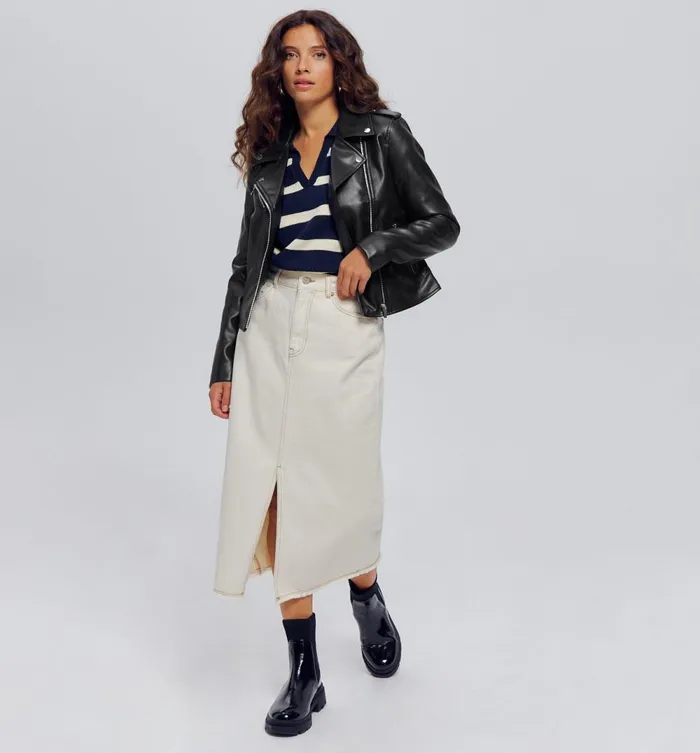 Women Faux Leather Jacket 8211 Black Promod Jackets Women Faux Leather Jacket 8211 Black Promod Jackets