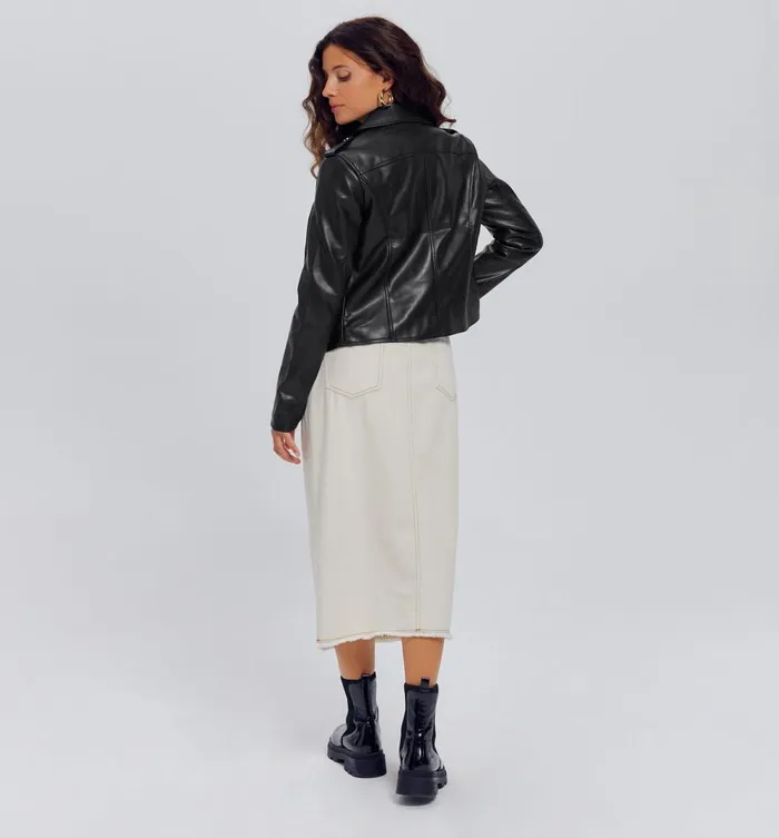 Women Faux Leather Jacket 8211 Black Promod Jackets Women Faux Leather Jacket 8211 Black Promod Jackets