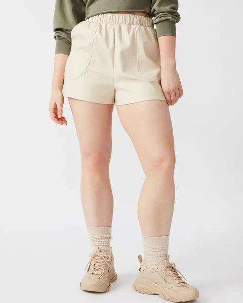 Women FAUX THE RECORD SHORT BONE Bone Steve Madden Bottoms Women FAUX THE RECORD SHORT BONE Bone Steve Madden Bottoms
