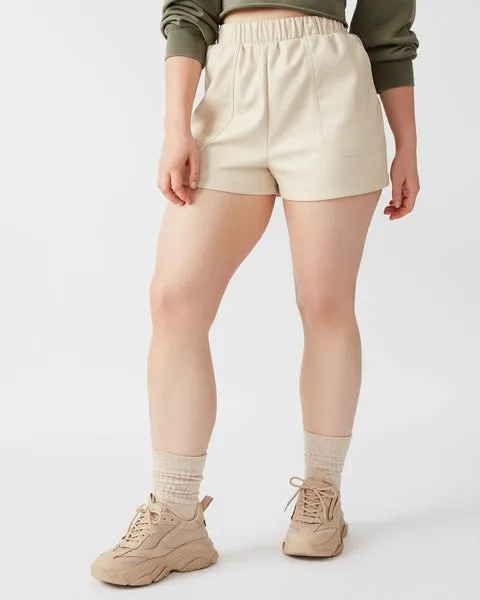Women FAUX THE RECORD SHORT BONE Bone Steve Madden Bottoms Women FAUX THE RECORD SHORT BONE Bone Steve Madden Bottoms