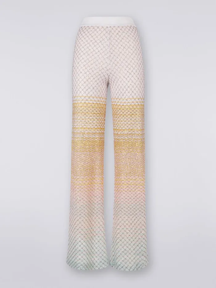 Women Flared Knit Trousers With Sequins Multicoloured Missoni Trousers