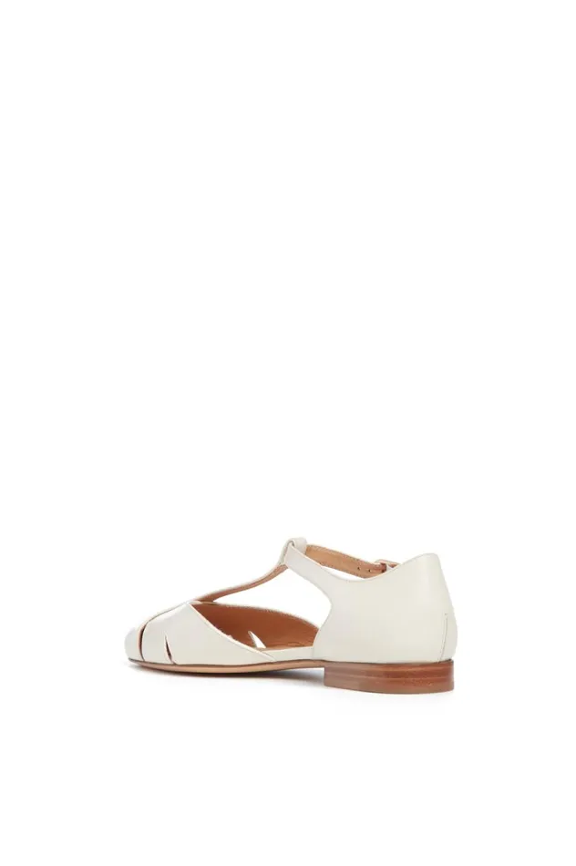 Women Flats Gabriela Hearst Harlow Ballerina Flat In Cream Leather