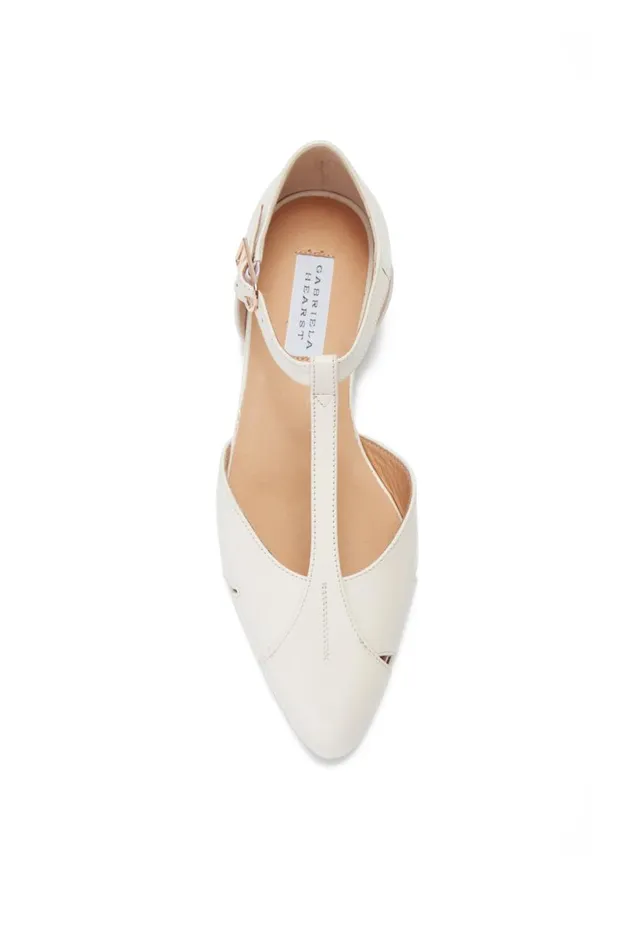 Women Flats Gabriela Hearst Harlow Ballerina Flat In Cream Leather