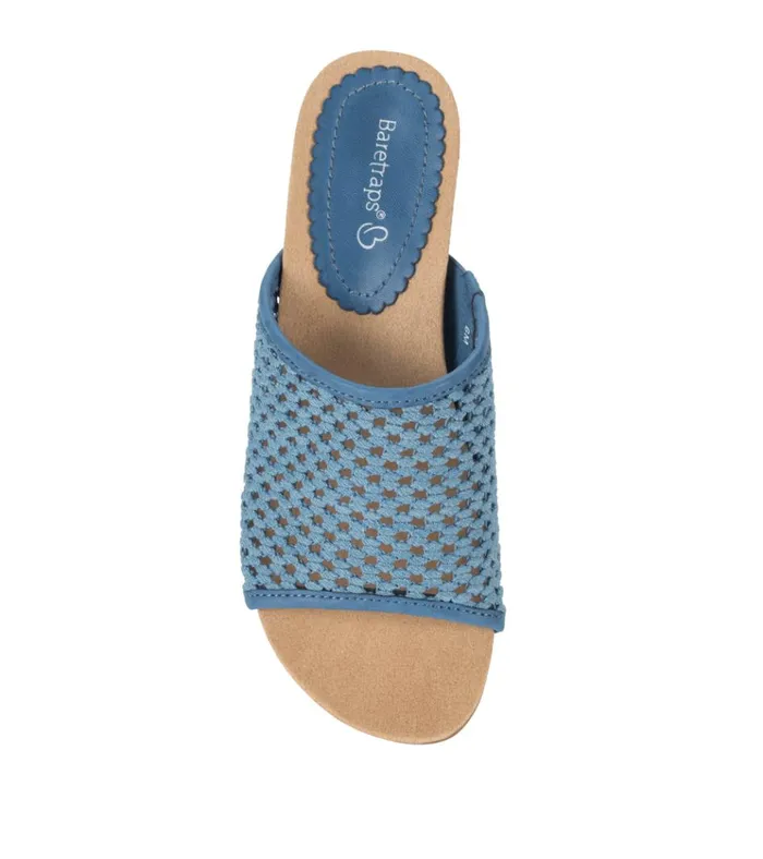 Women Flossey Wedge Slide Sandal Light Blue Baretraps Slides and Slip On Sandals