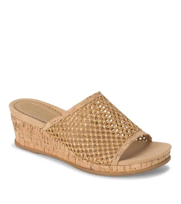 Women Flossey Wedge Slide Sandal Natural Baretraps Slides and Slip On Sandals