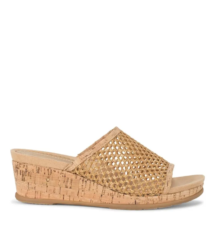 Women Flossey Wedge Slide Sandal Natural Baretraps Slides and Slip On Sandals