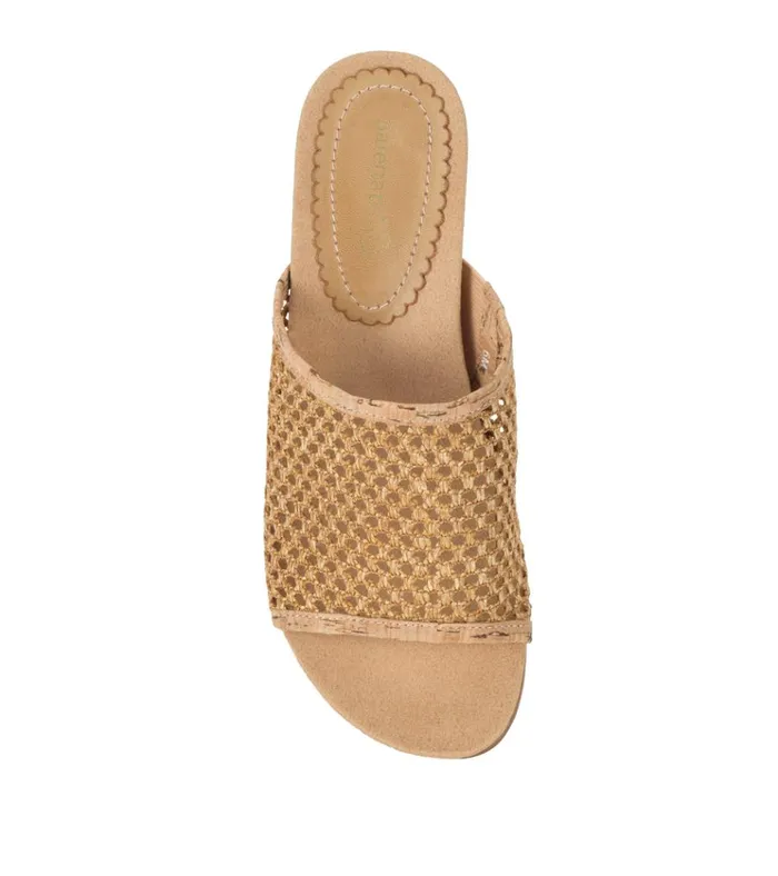 Women Flossey Wedge Slide Sandal Natural Baretraps Slides and Slip On Sandals