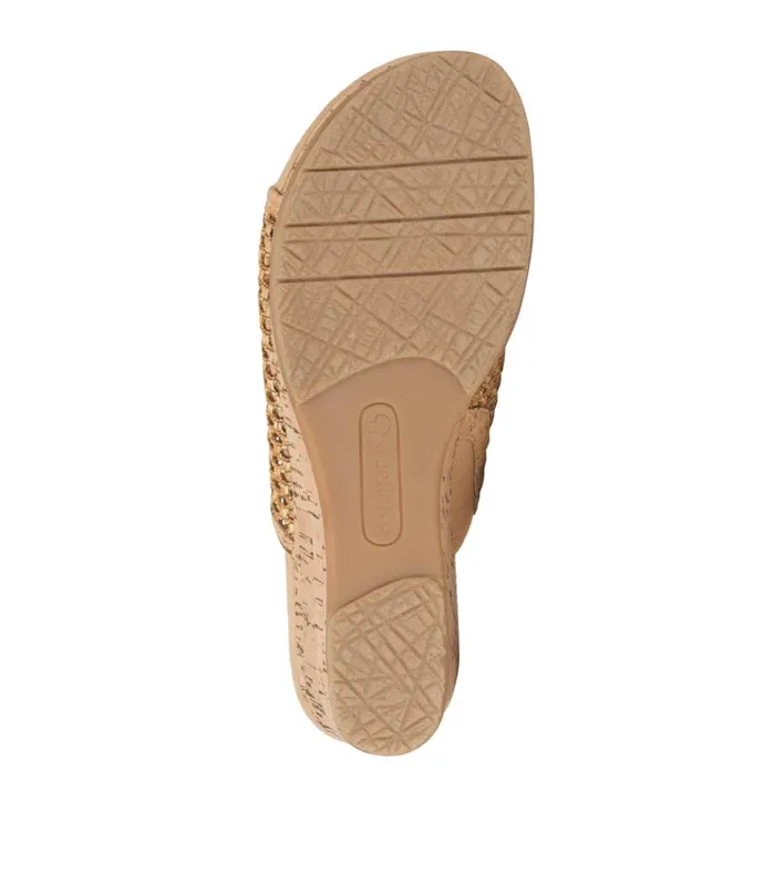 Women Flossey Wedge Slide Sandal Natural Baretraps Slides and Slip On Sandals