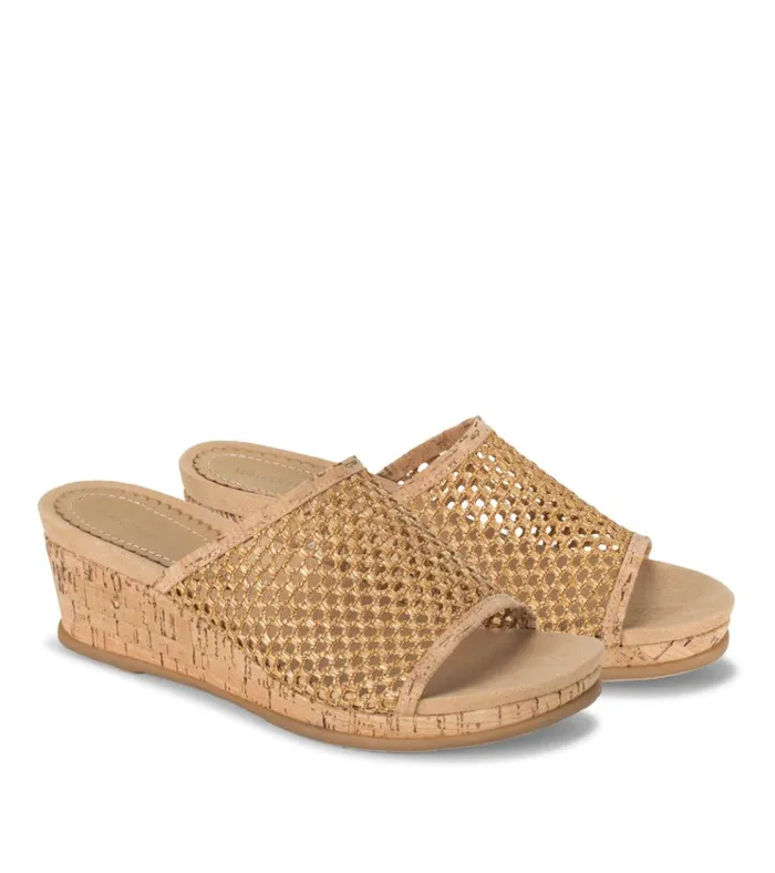 Women Flossey Wedge Slide Sandal Natural Baretraps Slides and Slip On Sandals