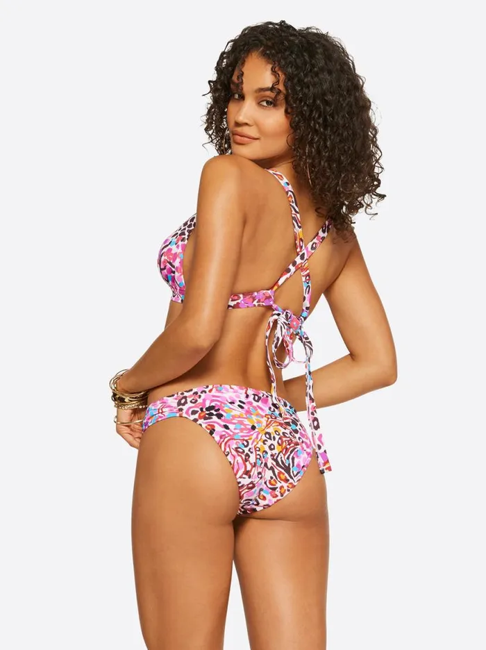 Women French Exit Full Support Triangle Bra In Pink Multi Jessica Simpson Swim