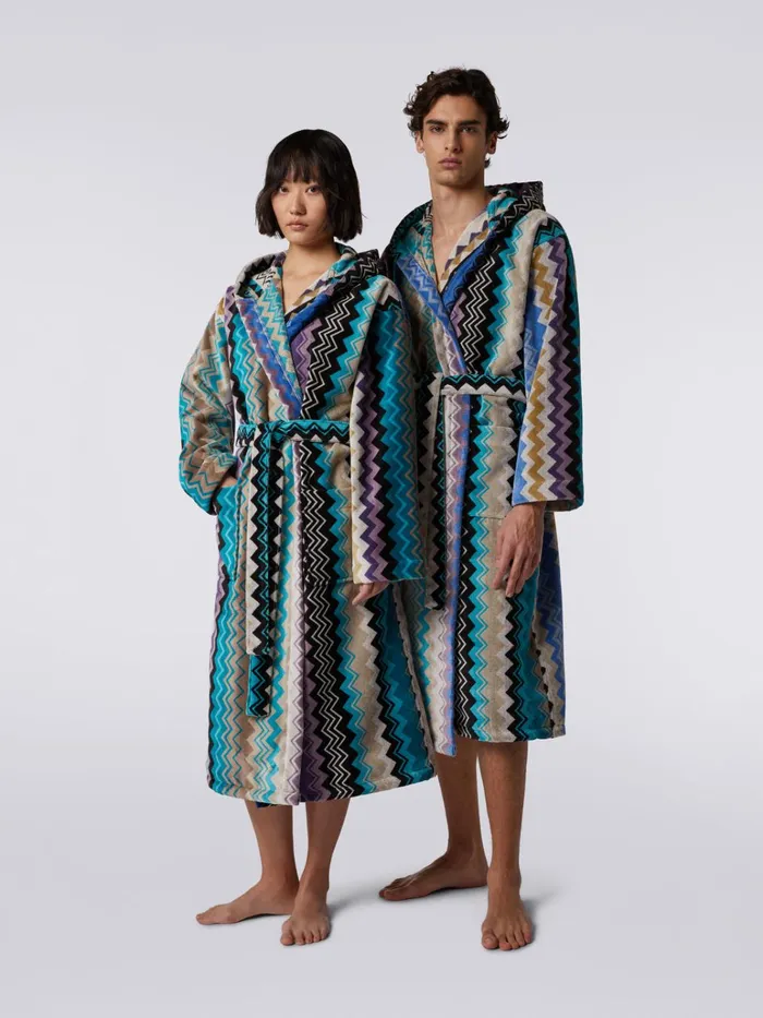 Women Giacomo Hooded Bathrobe Multicoloured Missoni Bathrobes Women Giacomo Hooded Bathrobe Multicoloured Missoni Bathrobes