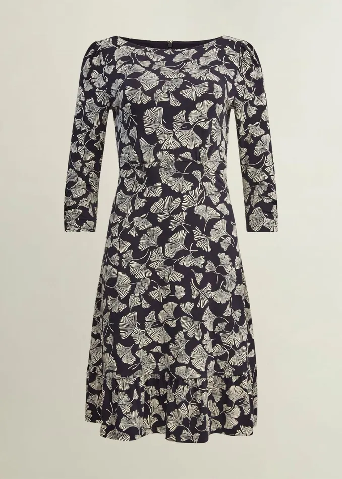 Women Ginny Jersey Dress Navy Cream Hobbs Dresses and Jumpsuits
